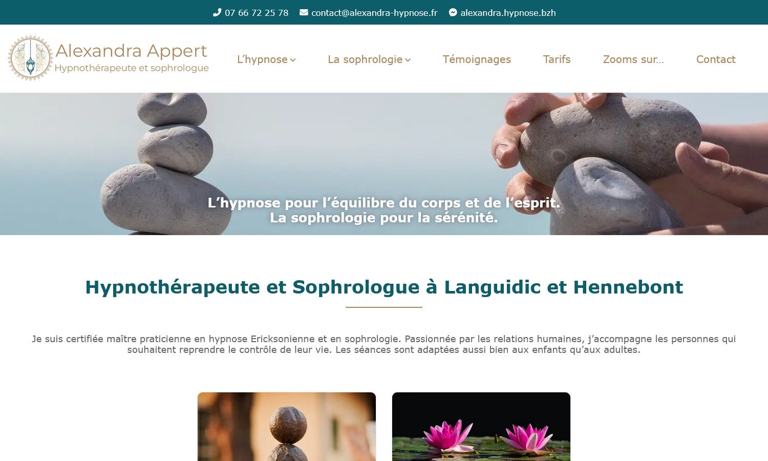 Création du site Internet de l’hypnothérapeute Alexandra Hypnose