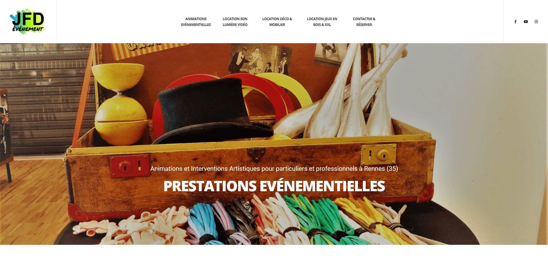 Site Internet catalogue de JFD Événement