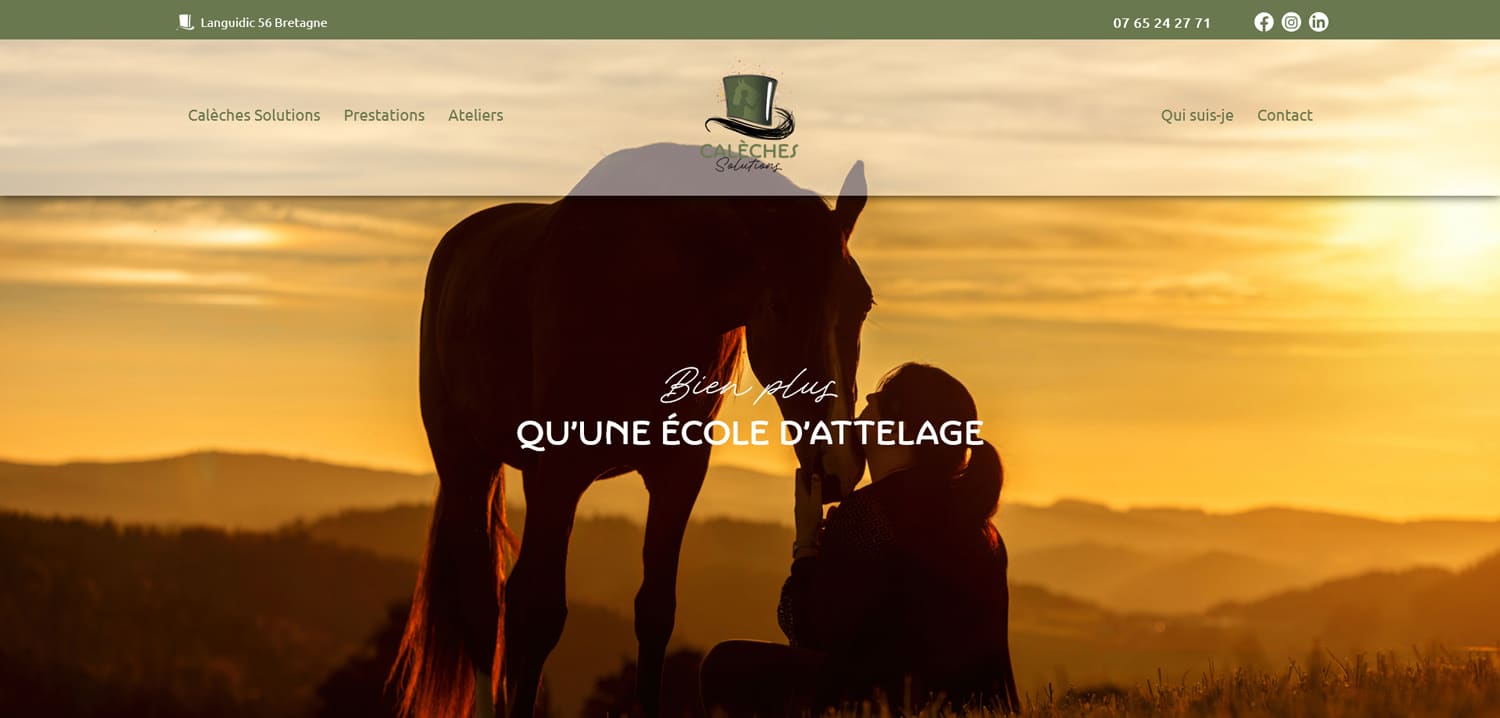 Intégration du site One-Page de Calèches Solutions